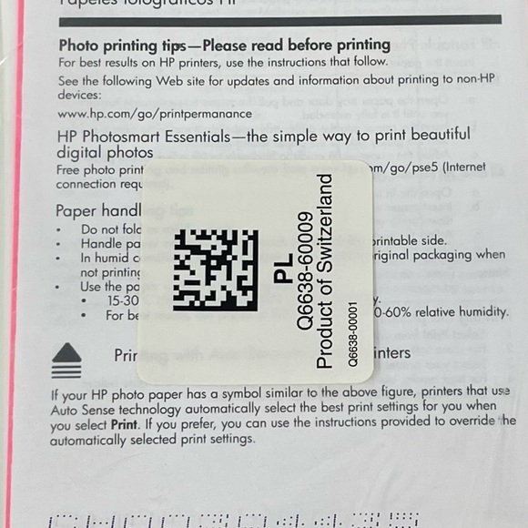 HP Office 5 Pack 4x6 Hp Glossy Photo Print Paper For Inkjet